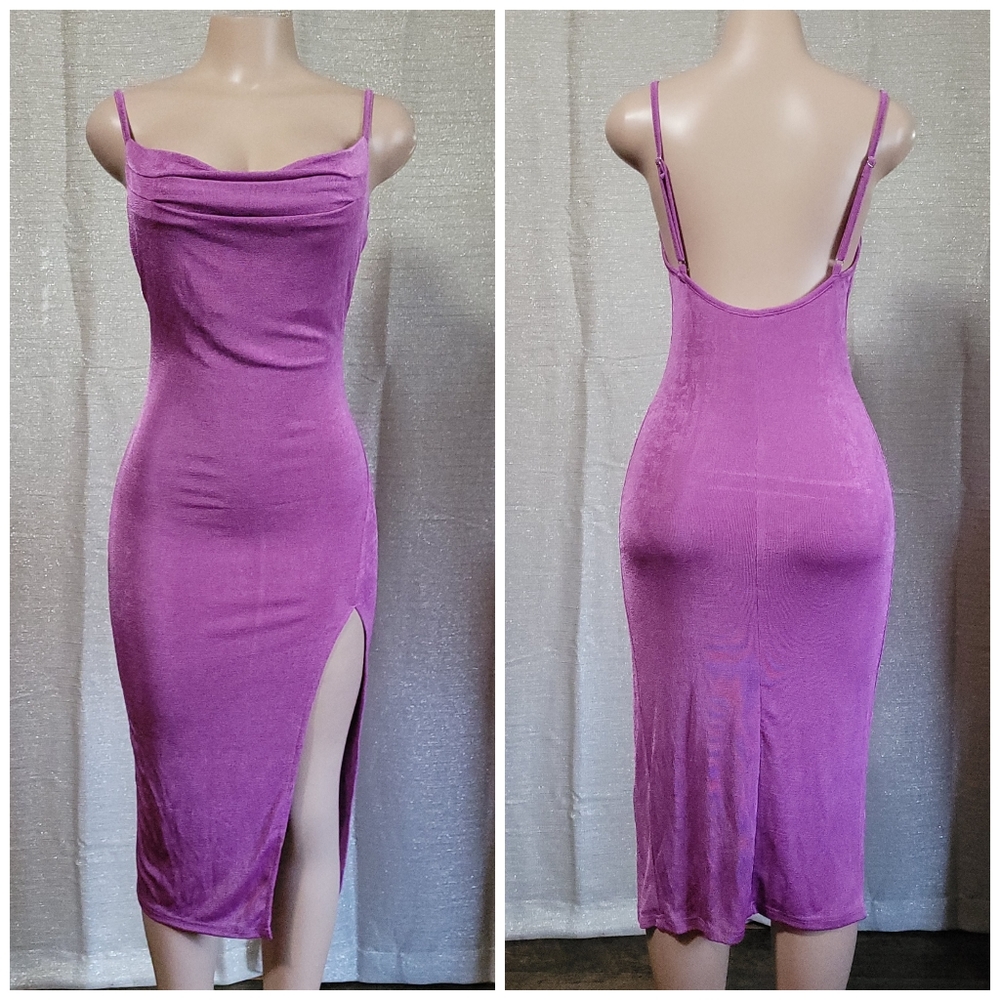 Sexy midi Dress with split new size S strech material. MEMORIAL DAY SALE🎈